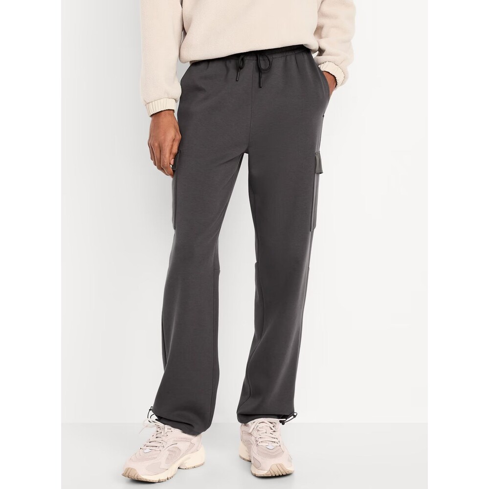 Old Navy Dynamic Fleece 4.0 Cinched Cargo Pants Mens M Tall Gray Pull On NEW